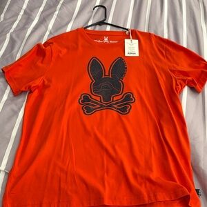 Psycho Bunny Bold redish/orange Graphic Tee